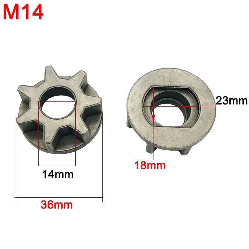 M10/M14/M16 Шестерня бензопилы 100 115 125 150 180 Замена для угловых шлифовальных машин Шестерня для цепной пилы кронштейн аксессуары для электроинструмента - Цвет: M14