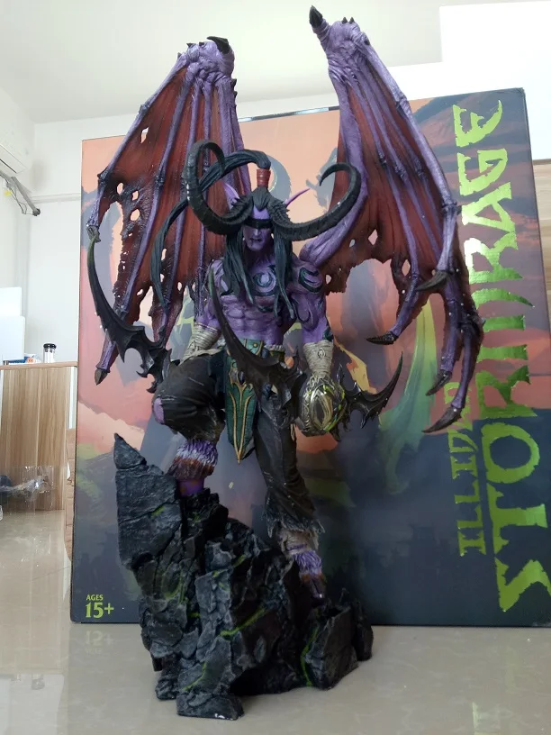 Nuovo WOW World Illidan Stormrage высокого класса Resina GK Statua In Azione Аниме Фигурка Da Collezione модель игрушки 56 см