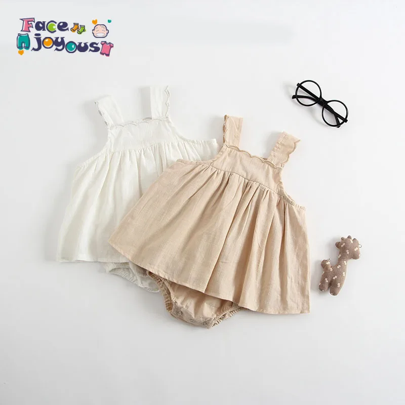 

Baby Romper Dress Girls Summer Newborn Baby Clothes For Girls 100% Cotton White Lace Sleeveless Bebes Infant Girls Jumpsuit