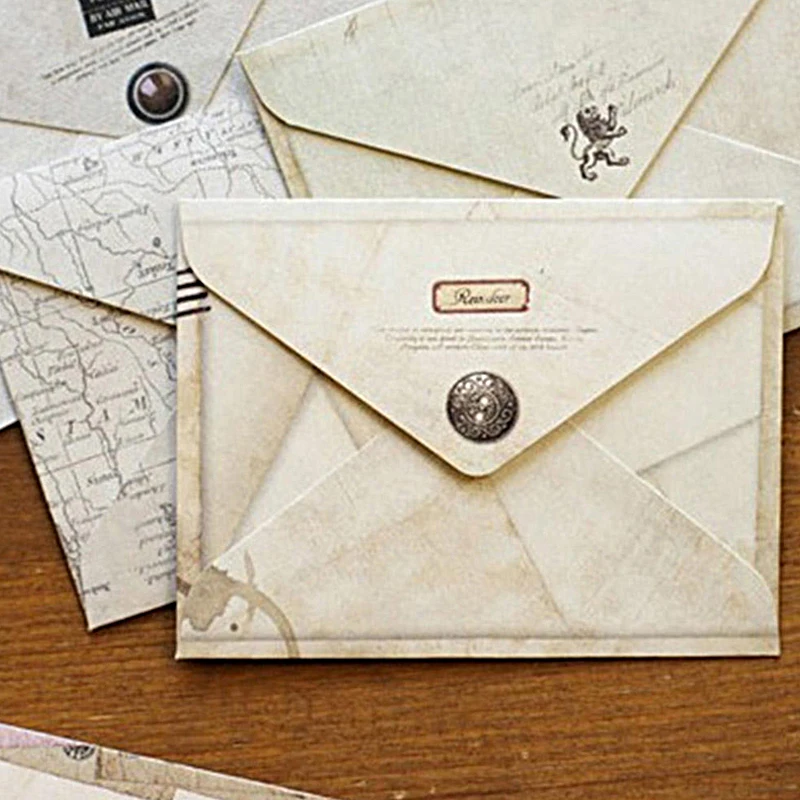 

DIY Vintage European Style Envelope Wedding Invitation Envelope Craft Paper Creative Office Stationery Postcard Gift