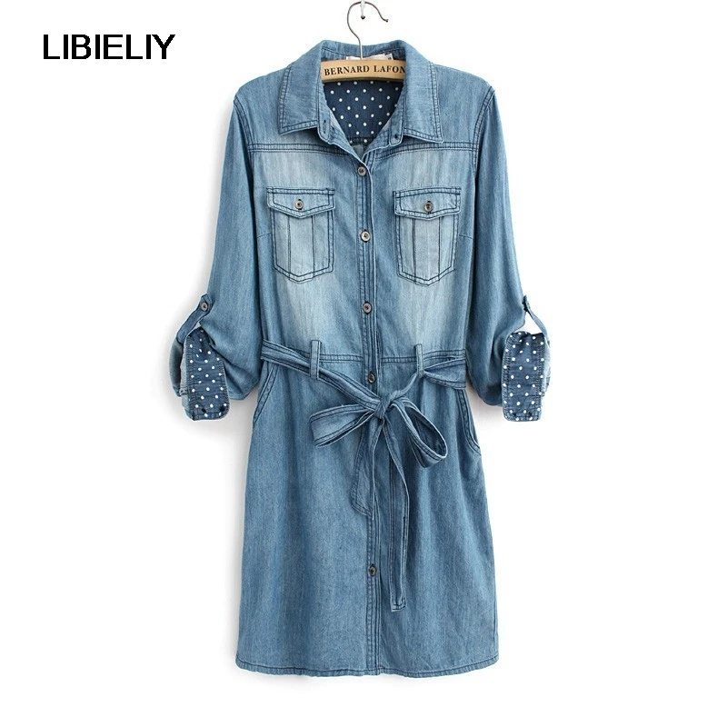 

European Style Nice Denim dress,new Style vestido,jurken,women Robe femme,denim dress,above Knee Leisure Dress TT1221
