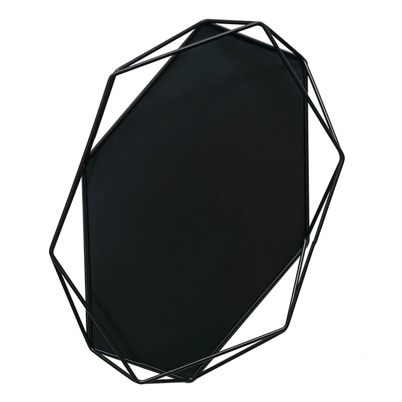 Украшение для свадебного торта лоток с геометрическим рисунком хранения украшения для лотков лоток Макарон десерт лоток - Цвет: Черный