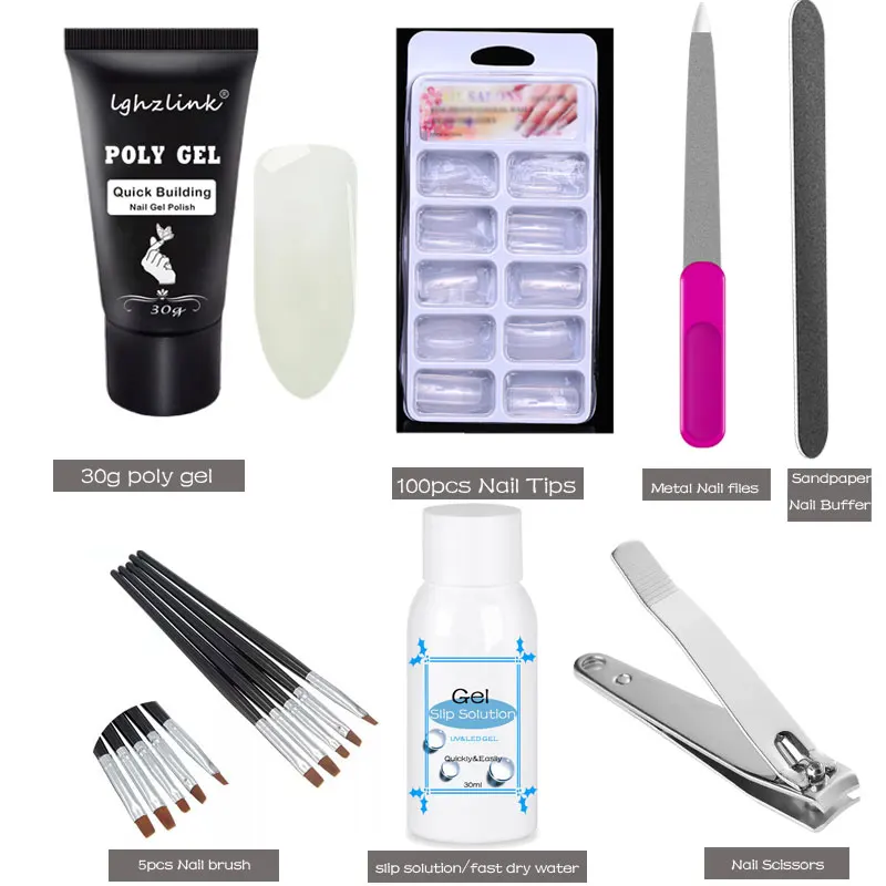 

Lghzlink Poly Gel Set Nail Polish Art Sale Quick Building Nial Extension UV Gel Varnish Polygel Clear Pink Gel Lacquer Kit