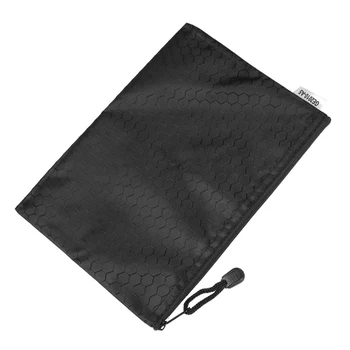 

Black Nylon Sexangle Printed A5 Paper Document Files Organizer Bag