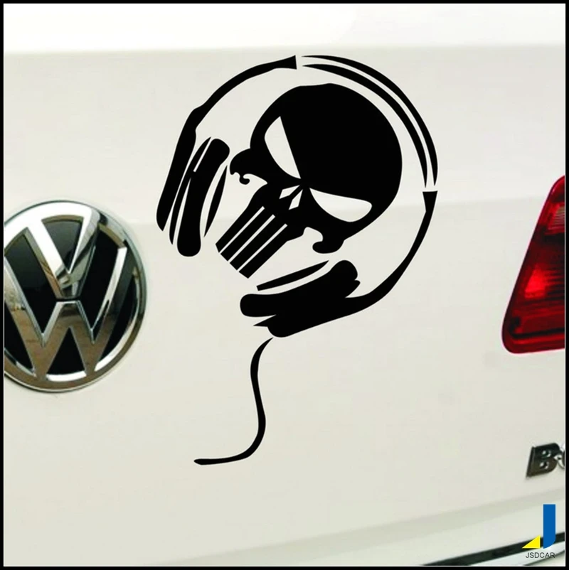 Hot Selling Phantom Ghost Rider Earphone Car Stickers Headset Skull Car