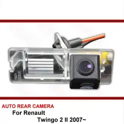 Для Renault Twingo 2/Twingo II 2007-2015 Ночное Видение заднего вида Камера Реверсивный Камера автомобиль обратно Камера HD CCD Широкий формат