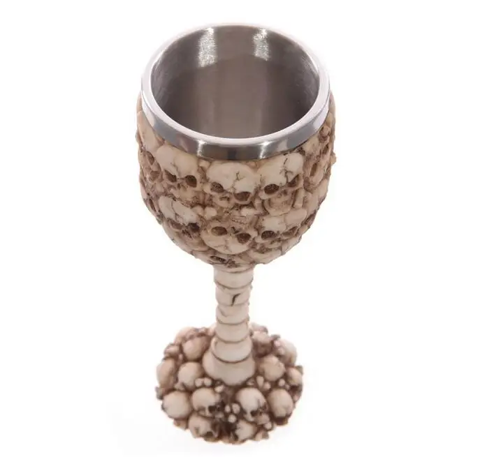 

3PCS Stainless Steel Goblet Halloween Party Drinking Glass 3D Skull Skeleton Claw Punk Style Wine Glasses Whiskey Cup