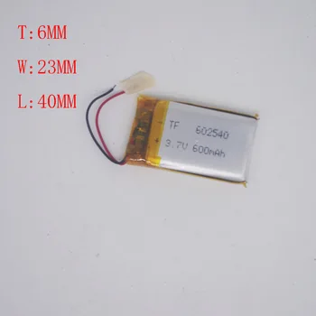 

3.7 V Polymer Lithium Battery 602540/602340 Voice Recorder Navigator CarLog 600mah