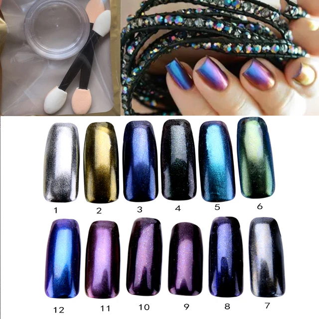 New Arrival 3g Box Mirror Effect Nail Chrome Magic Powder Art New Arrival 3g Box Mirror Effect Nail Chrome Magic Powder Art Blingbling Gel Pigment