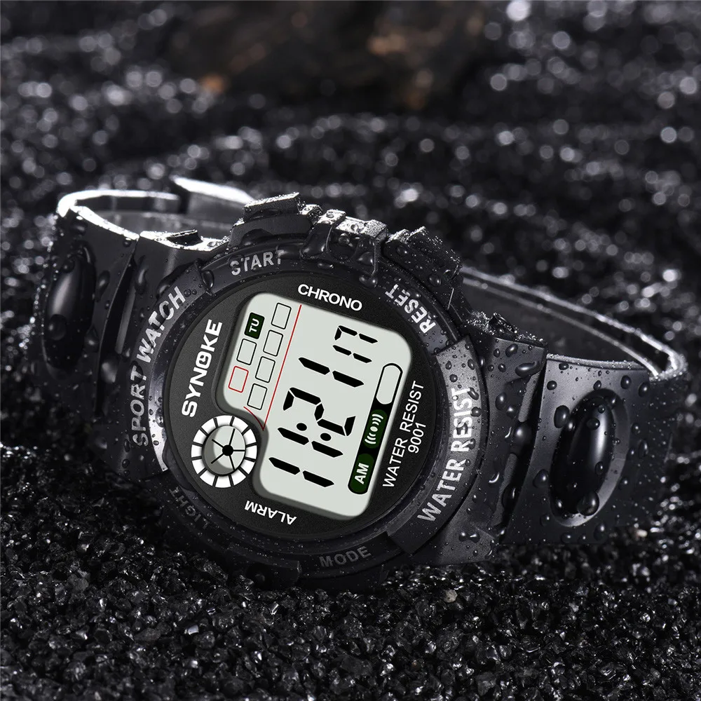 SYNOKE 30 м водонепроницаемые часы светодиодный цифровой светящийся светодиодный часы военные водонепроницаемые мужские наручные часы montre homme 618