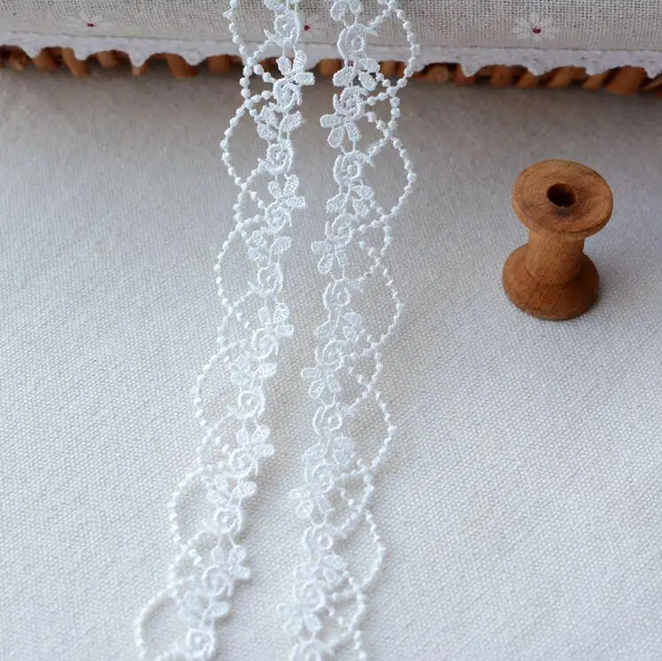 

10 Meters 16mm Width Good Quality Flower Lace Ribbon DIY Craft Material Water Soluble White Lace Trims Free Shipping