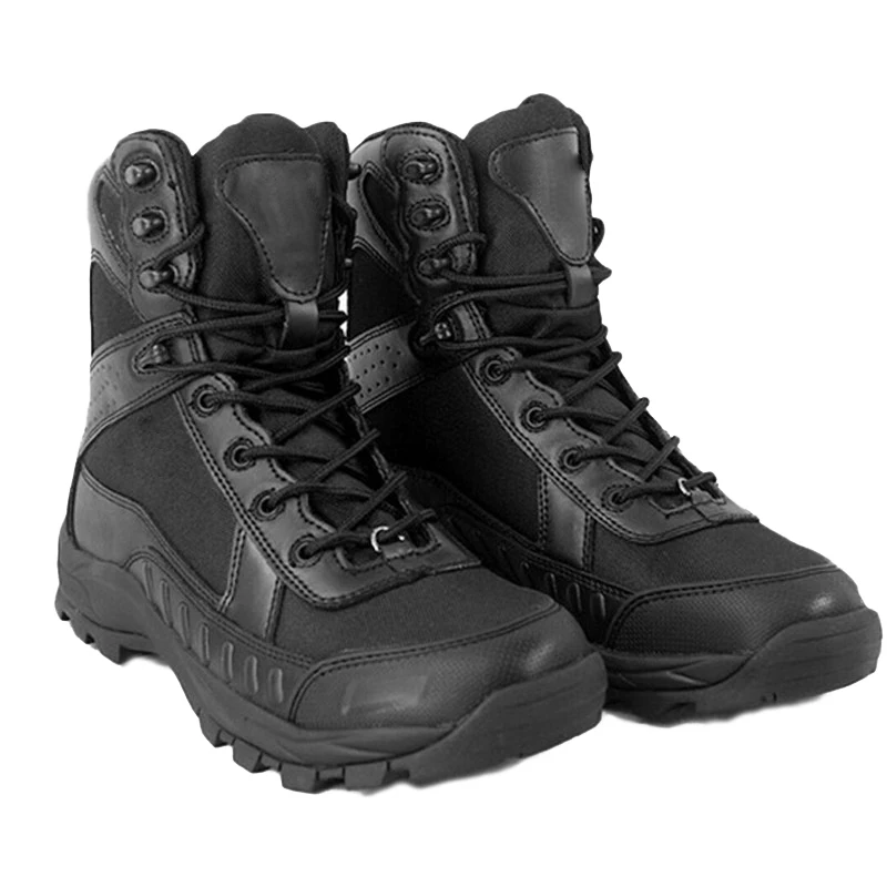 High Quality Men's Tactical Desert Leather Boots Combat Military Black