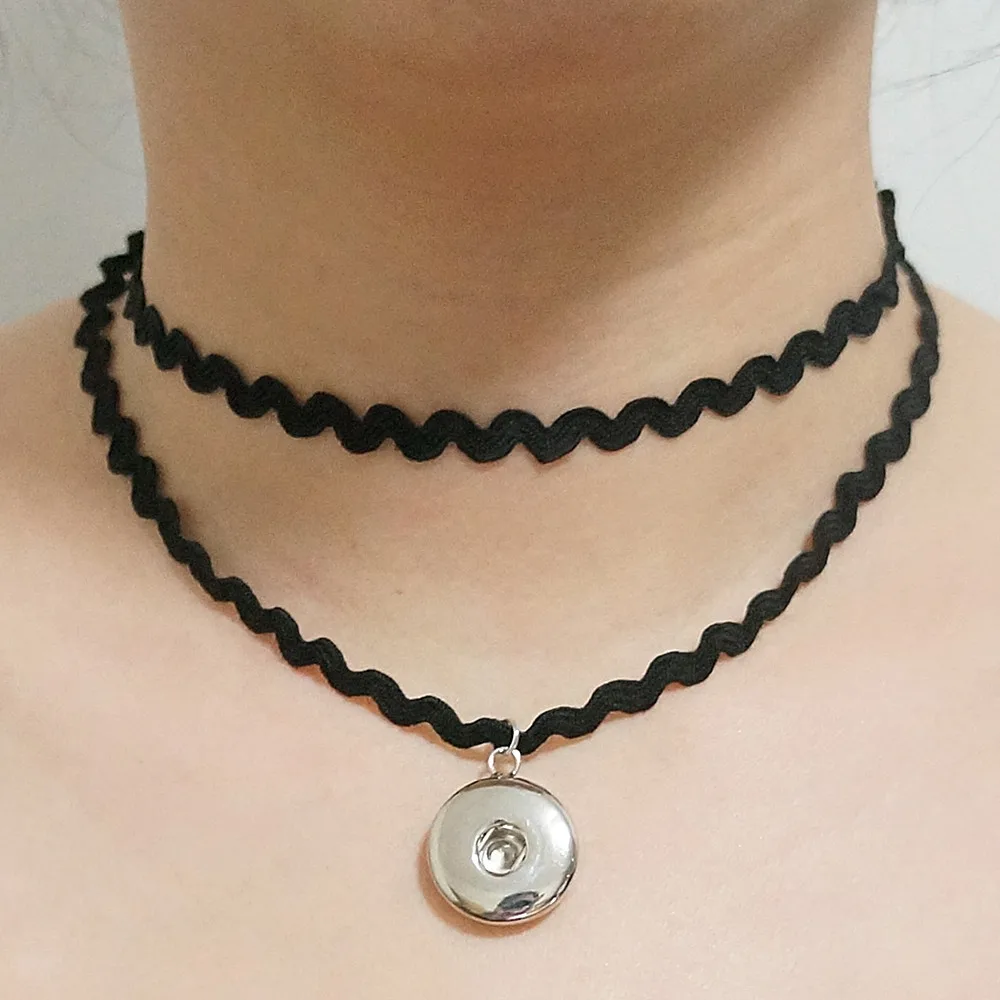 NEW-Fashion-DJ0102-Punk-Goth-Lace-Collar-Choker-Funky-charm-snap ...