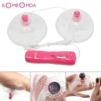 Healthcare Breast enhancement Vacuum Nipple Vibrator 7 Speed Rotating Nipple Teasers Breast Massager Enhancer Sex Toys For Woman
