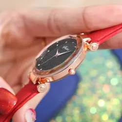 Женские кварцевые часы с круглым циферблатом и перфорированным матовым ремешком NFE99