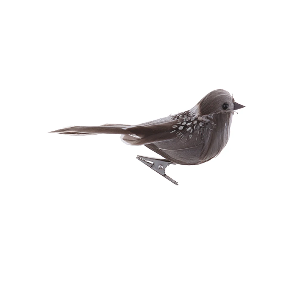 Decorative Artificial Animal Feather Fake Birds Magpie With Clip Garden Home
