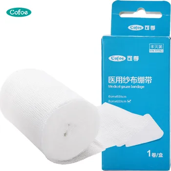 

Cofoe 1 Roll First Aid Bandage Pure Cotton Multi-specification 6m Medical Band-Aid Dress the Wound Hemostatic Sterile Gauze Pads