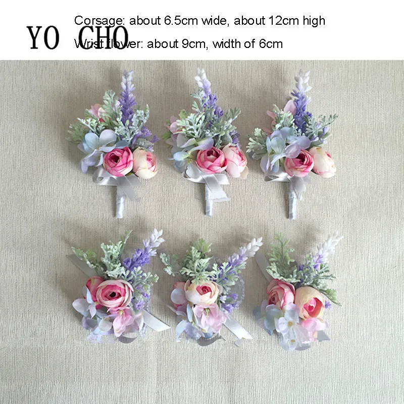 Yo Cho Diy Prom Lavender Handmade Hand Flower Greenery Silk Rose