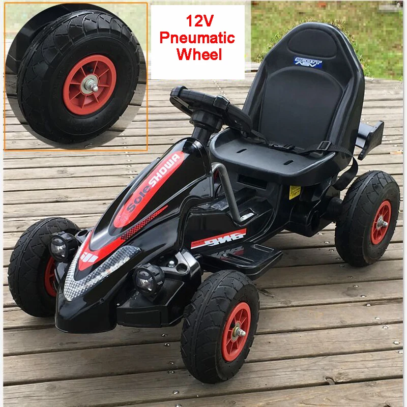 

Children's Electric Go Karts Dual-drive LED Lamp Multi-function Music Steering Wheel with Adjustable Seat Belt for 3-9 yeas old