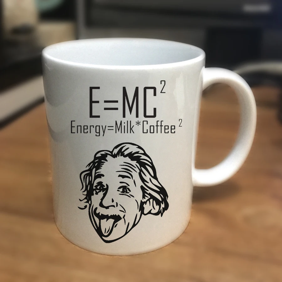 E = MC2 энергетический молочный кофе формула Эйнштейна-11 унций белые керамические кофейные кружки-физика математические подарки-Смешная научная кружка
