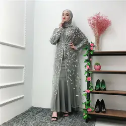 Рамадан Абая для женщин сетчатый кардиган мусульманское платье хиджаб Восточный халат из марокена кафтан Абаи кимоно роковой