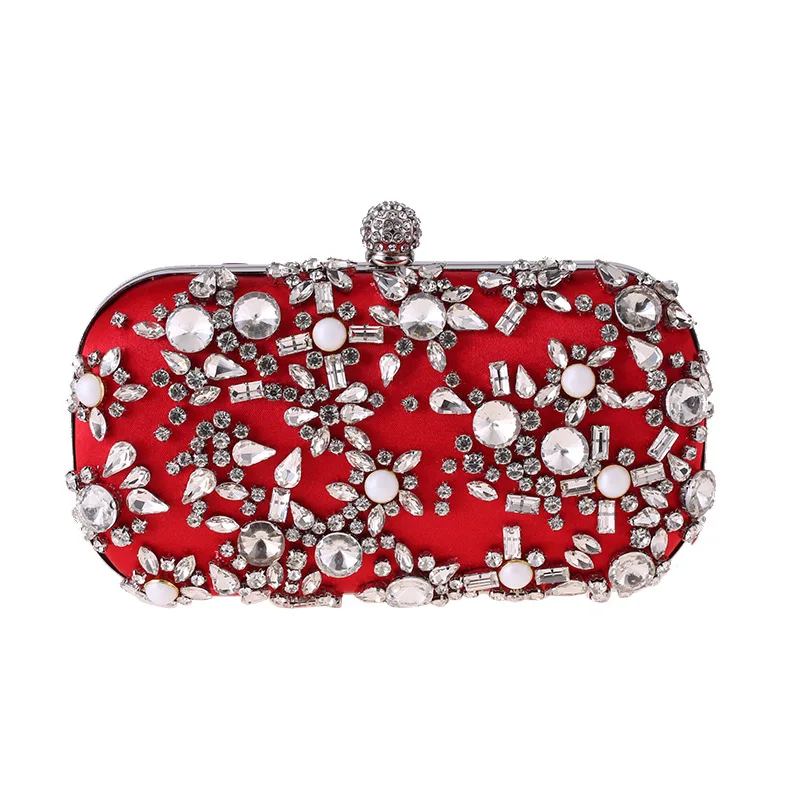 Luxy Moon Red Satin Clutches Evening Bags Front View