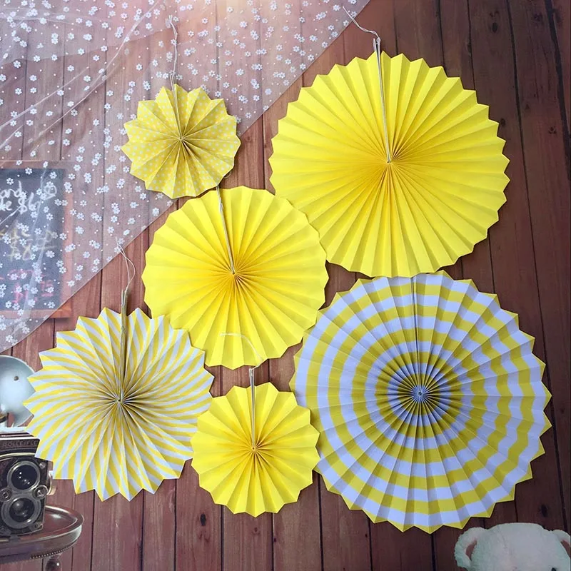 Decorative Paper Fan Hanging Decorations Paper Rosettes Pinwheel Fans