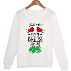 Jingle Bells спортивный костюм для Для женщин топы зимние рождественские кофты дамы смешной фестиваль толстовки пуловер Печатных наряд женские