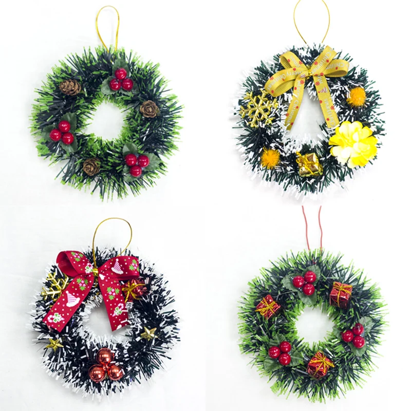

Christmas Simulation Pine Cone Red Fruit Wreath Garland Ornaments Santa Claus Bowknot for Xmas Tree Home Decoration Navidad
