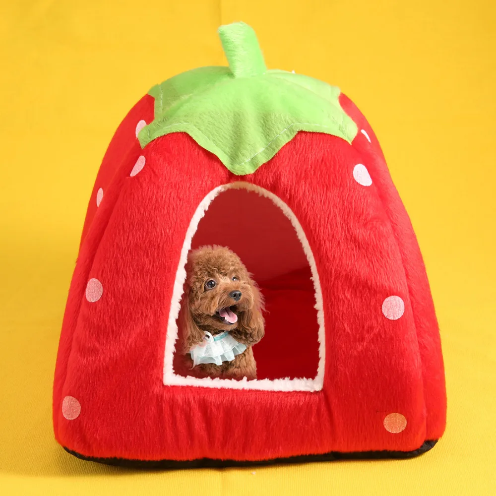 Buy Strawberry Shape Soft Dog House Lovely Kennel Warm