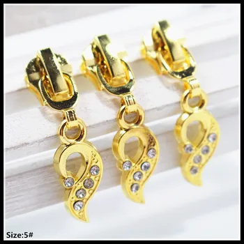 

5# 20pcs Wholesale High quality metal gold copper zipper head, clothing accessories,DIY Zipper Sliders Garment Accessories,x38