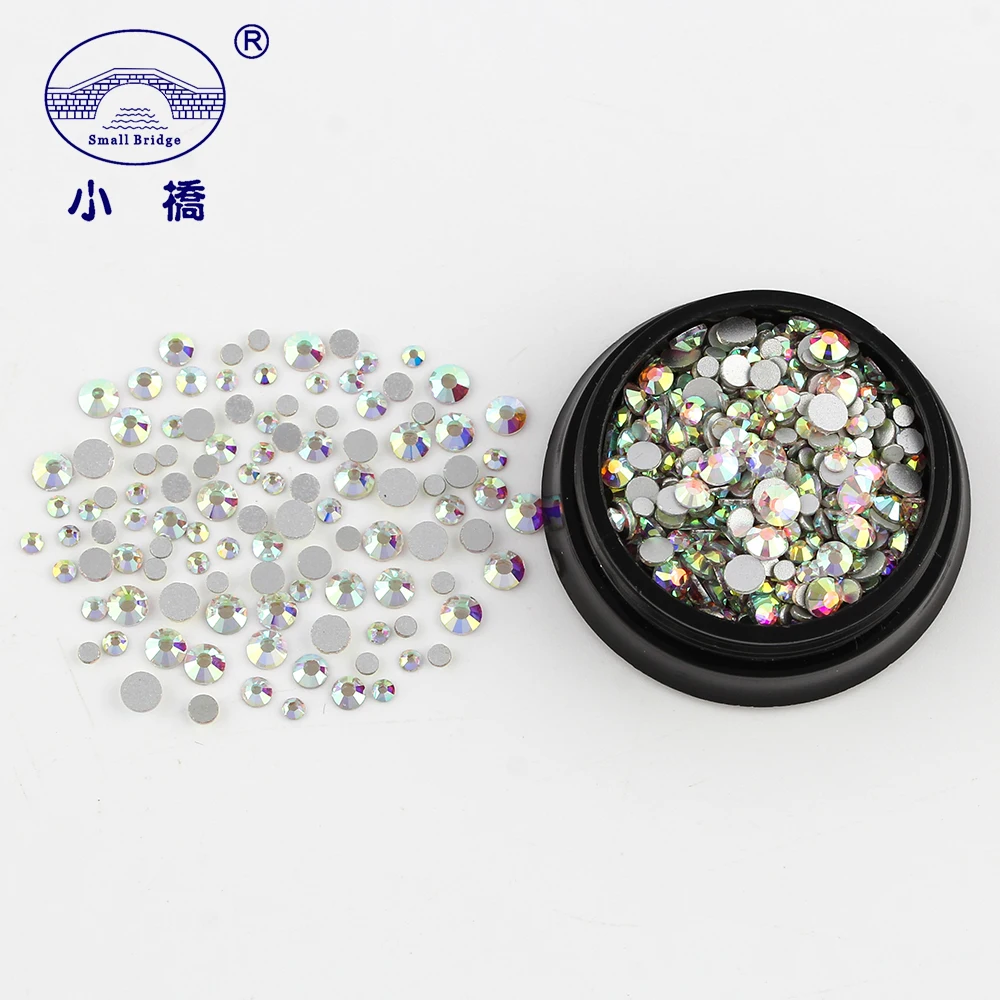 Ss6 Ss16 3D круглая смесь Стразы для украшения одежды ногтей 1440 шт Кристаллы с плоской