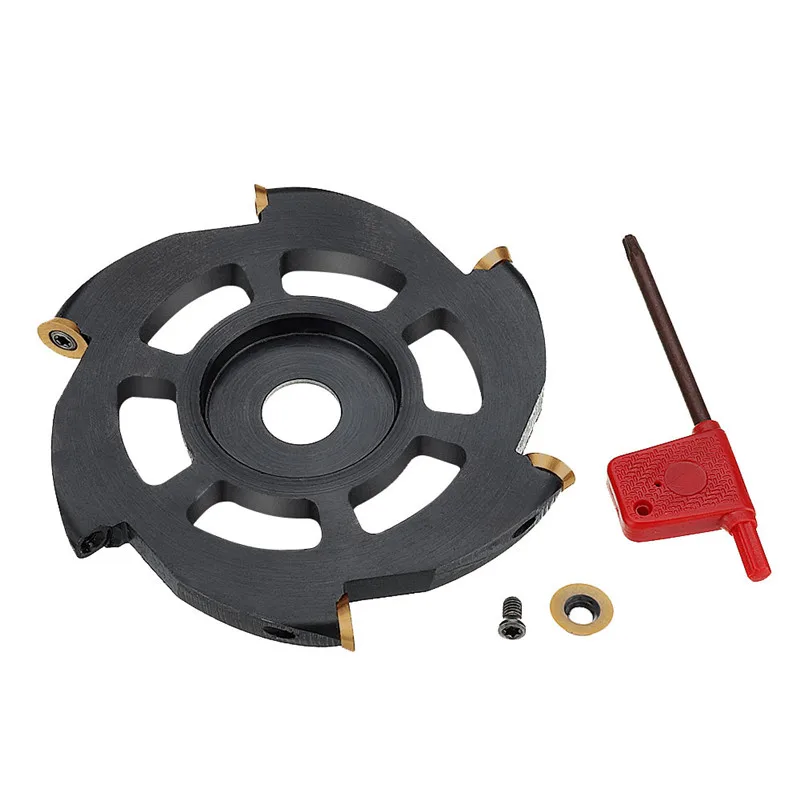 

115mm Wood Carving Disc Titanium Coated 6 Round Carbide Inserts Angle Grinder Disc Wood Shaping Disc Woodworking Cutting Durable