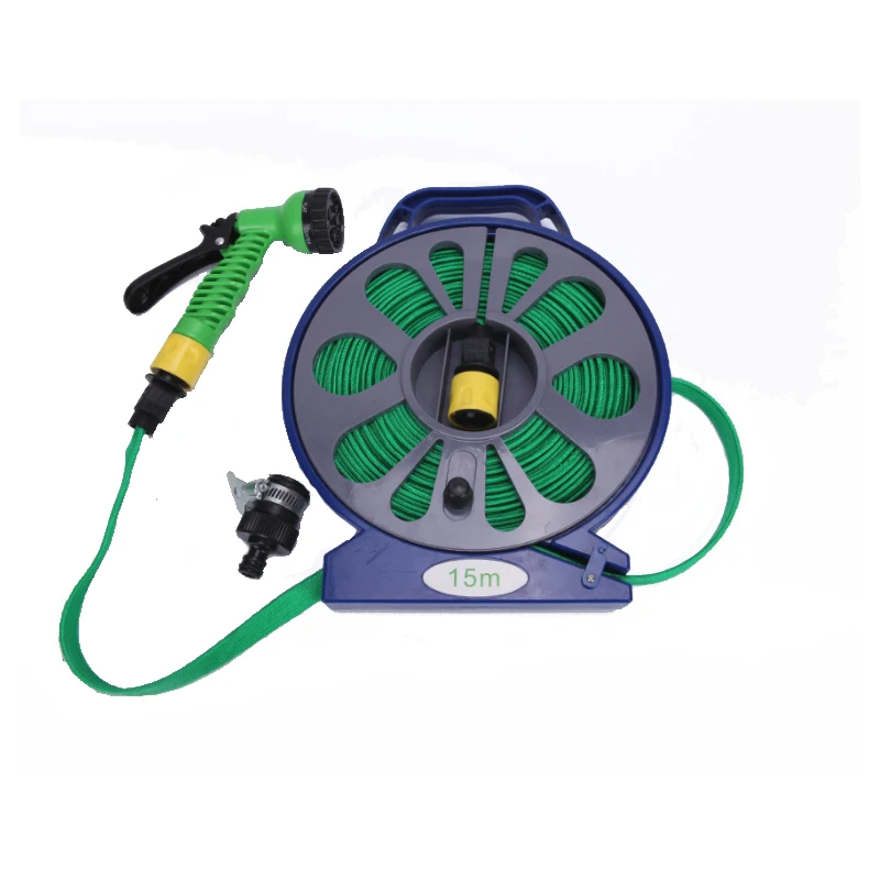 

New 50ft Flat Turntable Hose Pipe Spray Gun Nozzle With Stand Garden Watering Flower Spray Gun High Pressure Car Wash Water Gun