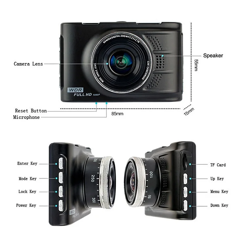E ACE B01 Автомобильный видеорегистратор Novatek 3 0 дюймов мини 1080P FHD видео регистратор