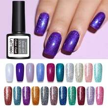LEMOOC 8 мл блестящая голографическая Гель-лак для ногтей лазерный мерцающий замачивающийся УФ светодиодный маникюрный лак