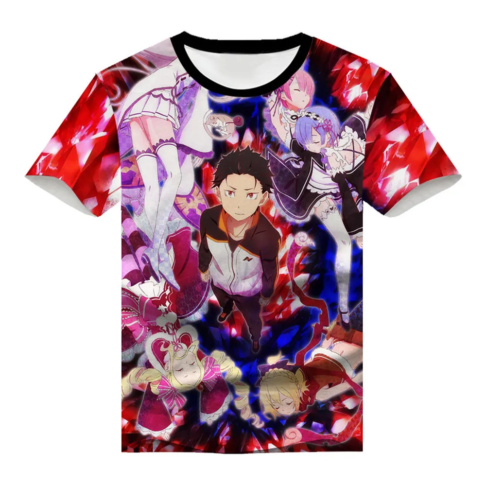 Re:Zero kara Hajimeru Isekai Seikatsu футболка аниме Эмилия Рем маскарадная студенческие топы с