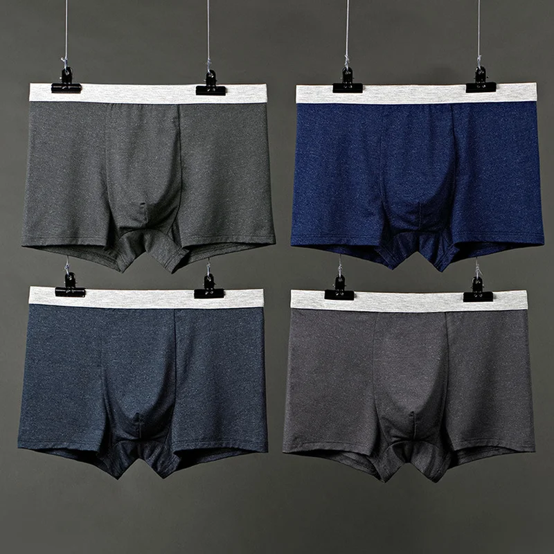 

4 Pcs Boxer Shorts Men Underpants 4 pcs/lot Soft Cotton Mens Underwear Boxers Sexy Homme Panties Silk Gay