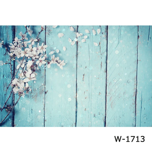 photography Background Wood Board backdrops blossom flowers on blue Turquoise wood plank photocall photophone photo booth Studio