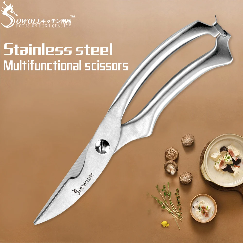 

Kitchen Scissors Heavy Duty Chicken Bone Scissors Stainless Steel Poultry Shears Cut Utility Sharp Spring Loaded Handle Scissors