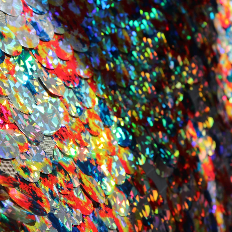 Высокое качество шифрование симфония рыбья чешуя большие блестки бутон шелк марлевые бусины свадебное платье украшения дизайнерская ткань