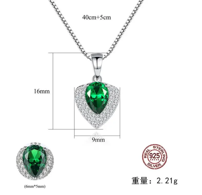 

S925 Sterling Silver Necklace Women Fashion Atmospheric Drops Pendant Pendant with 3A Zircon Jewelry BCX01