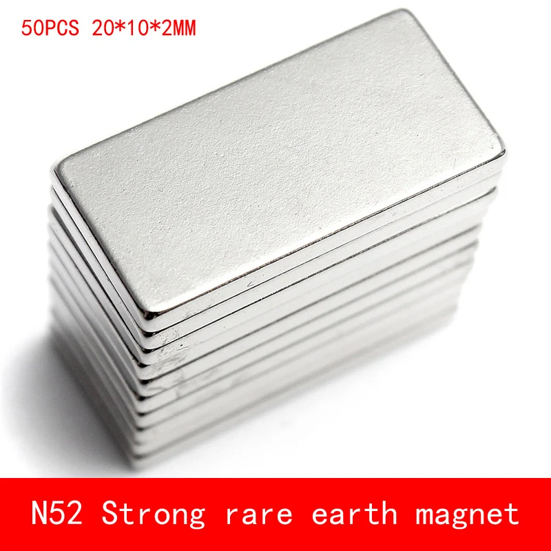 

50 pcs Wholesale 20*10*2mm n52 magnet Super Strong Block Cuboid Magnets Rare Earth Neodymium 20 x 10 x 2 mm