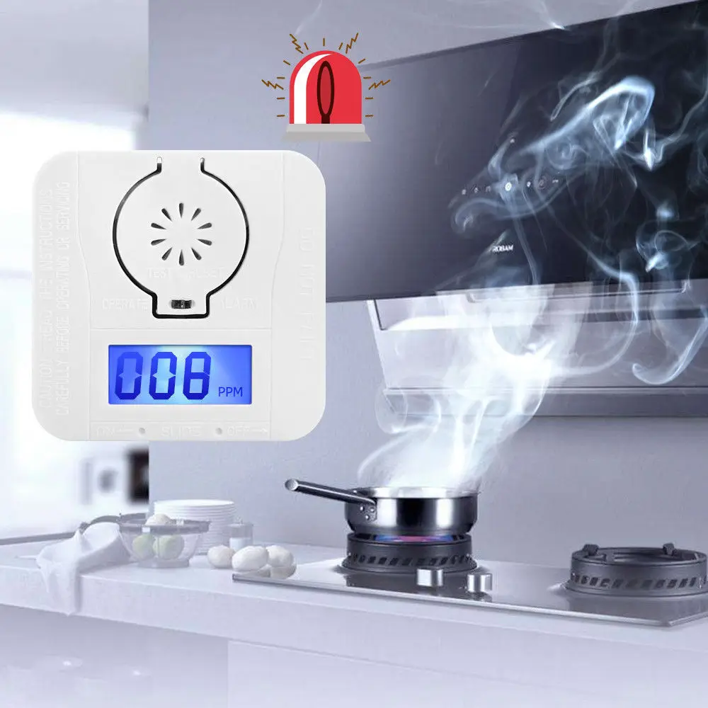 Угарный газ Co2 Предупреждение ющий датчик температуры ЖК-дисплей