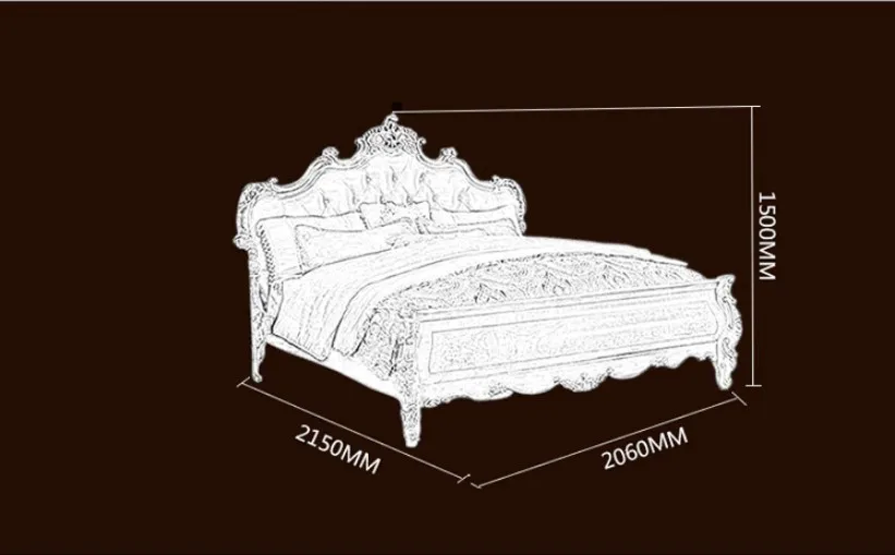 Высокое качество кровать Мода Европейский французский резная прикроватная 1,8 m постельное покрывало d1407
