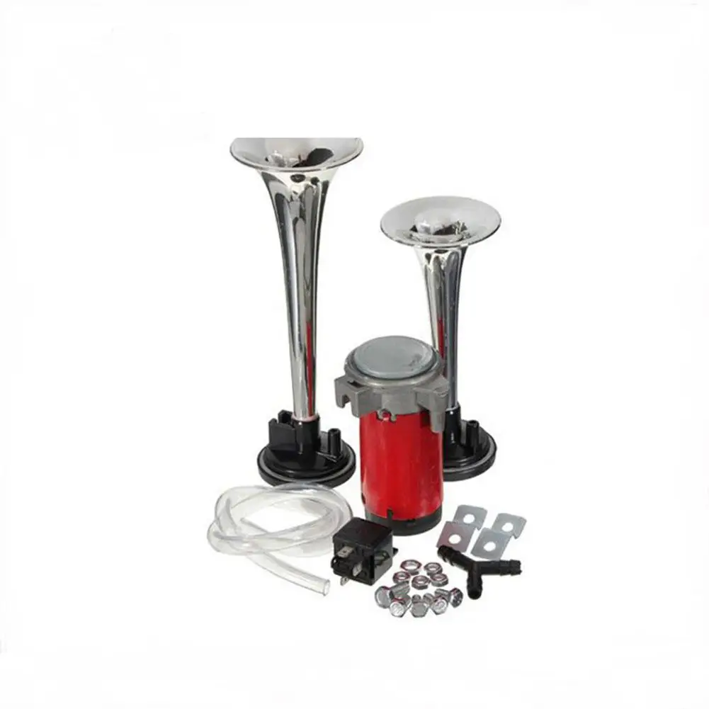  Universal 178DB 12V Super Loud Dual Trumpet Car Air Horn Compressor Kit For Motorcycle Boat Truck T