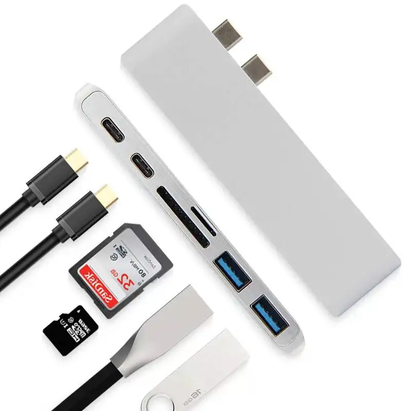 

USB-концентратор 6 в 1, два порта USB