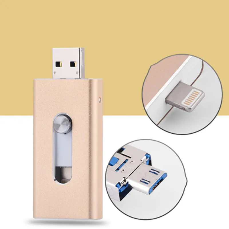 Richwell OTG USB флэш-накопитель 8 Гб 16 Гб U диск 32 Гб 64 Гб металлический Флешка 128 ГБ Lightning Memory Stick для iPhone/iPad/Android/PC