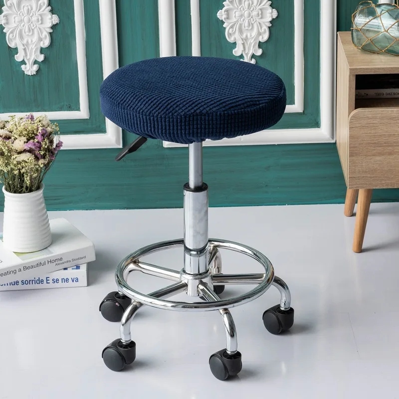 

Elastic Spandex Round Stool Cover Bar Removable Chair Cover Stretch Round Seat Cover on Chair Socks Diameter 30-38cm Stoel Hoes