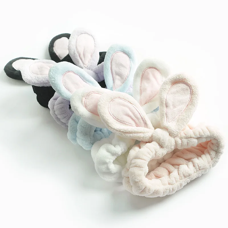 

1pcs Cute Soft Rabbit Ears Women Hair Band Velvet Cartoon Cosmetic Wide Brimmed Headband Ornaments Multicolor Choice Girls